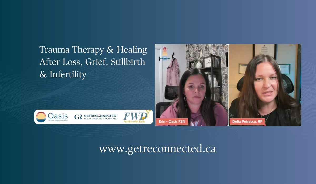 Delia Petrescu speaking on Fertility Village Live podcast about healing after loss and infertility